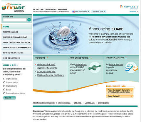 Exjade site